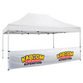 White 15 Foot Wide Tent Half Wall and Premium Stabilizer Bar Kit (Full-Color Thermal Imprint)